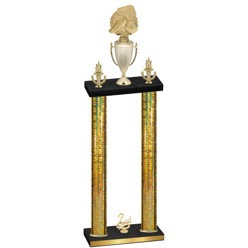 Double Gold Glacier Second Place Soccer Trophy