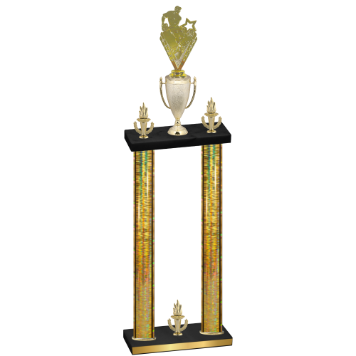 Double Gold Glacier Victory Rugby Trophy