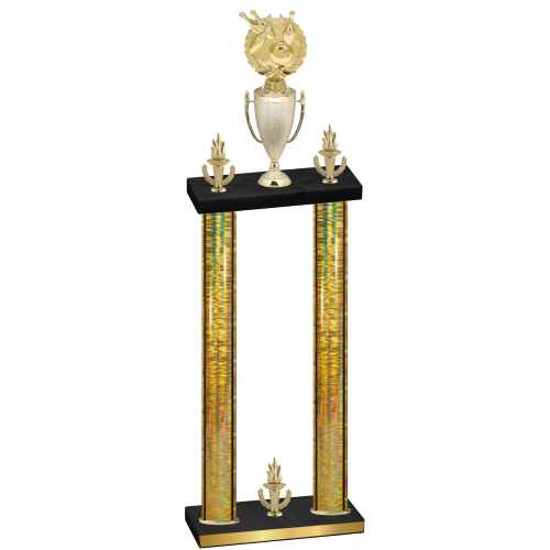 Double Gold Glacier Victory Bowling Trophy