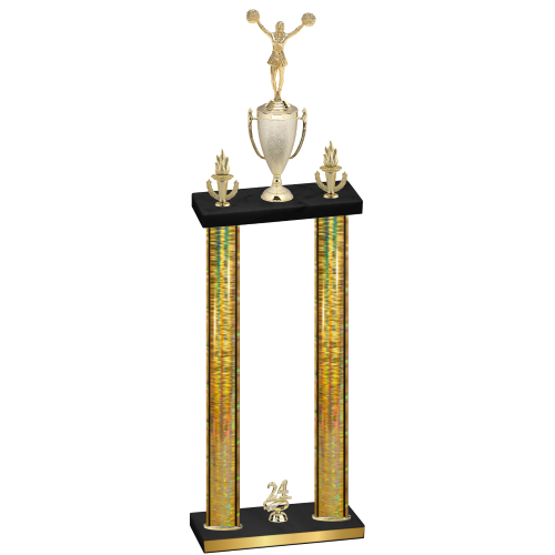 Double Gold Glacier Year Cheerleading Trophy