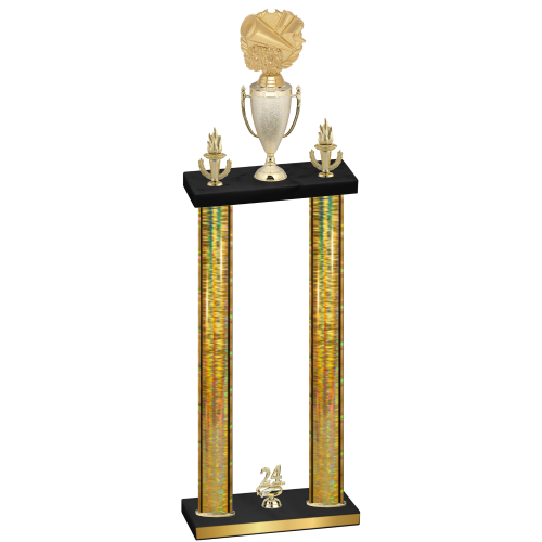 Double Gold Glacier Year Cheerleading Trophy