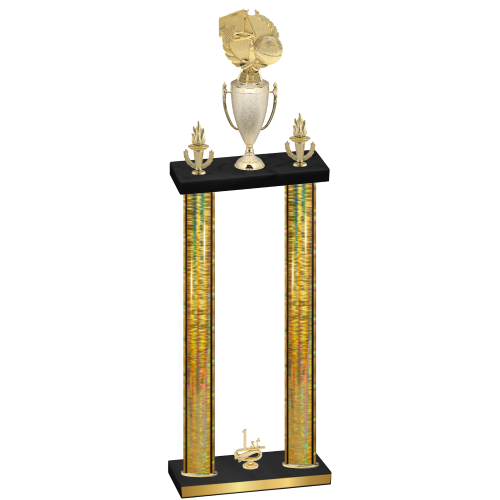 Double Gold Glacier First Place Basketball Trophy