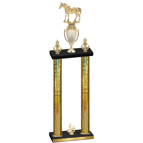 Double Gold Glacier Fourth Place Horses Trophy
