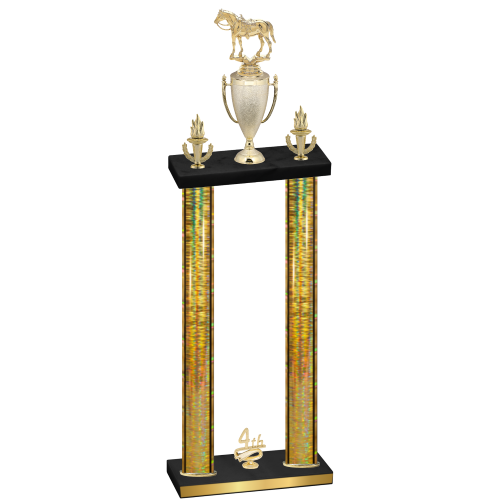 Double Gold Glacier Fourth Place Horses Trophy
