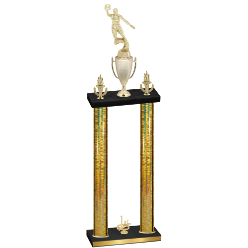 Double Gold Glacier First Place Basketball Trophy
