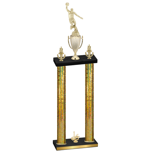 Double Gold Glacier First Place Basketball Trophy