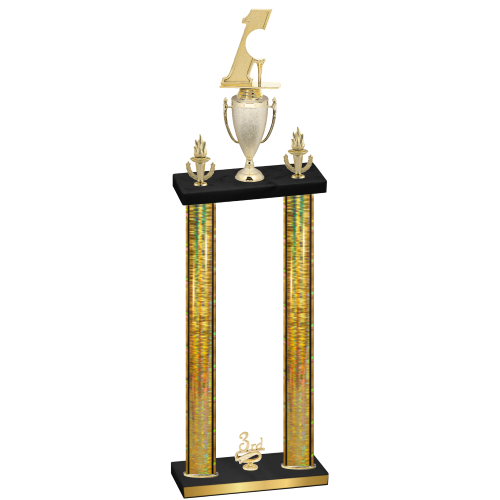 Double Gold Glacier Third Place Golf Trophy