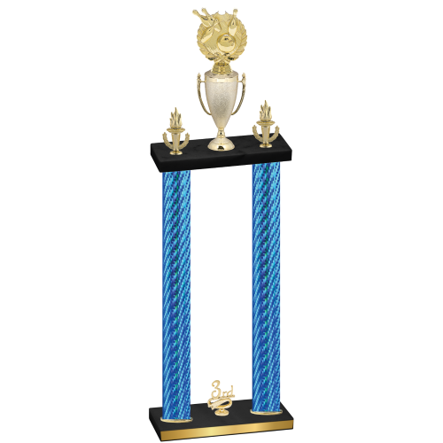 Double Blue Carbon Fiber Third Place Bowling Trophy