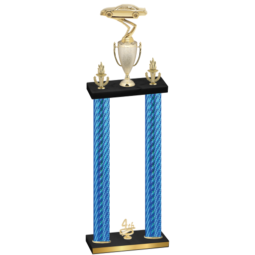 Double Blue Carbon Fiber Fourth Place Cars Trophy