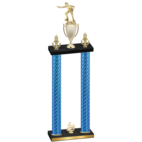 Double Blue Carbon Fiber Fourth Place Shooter Trophy