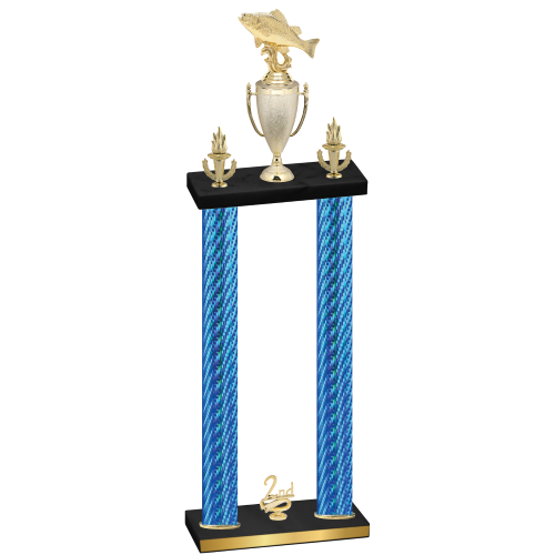 Double Blue Carbon Fiber Second Place Fishing Trophy