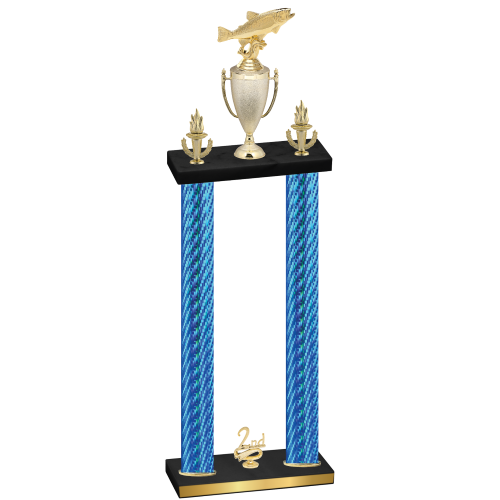Double Blue Carbon Fiber Second Place Fishing Trophy