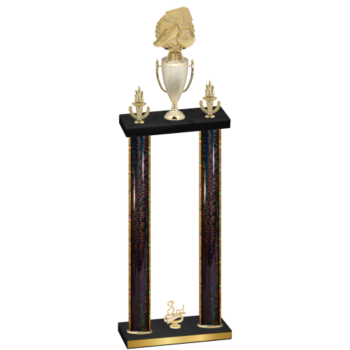 Double Black Glacier Third Place Soccer Trophy