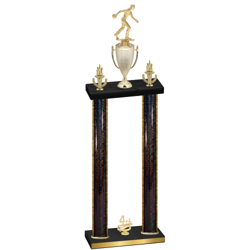 Double Black Glacier Fourth Place Bowling Trophy