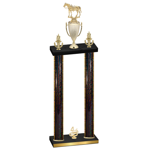 Double Black Glacier Fourth Place Horses Trophy