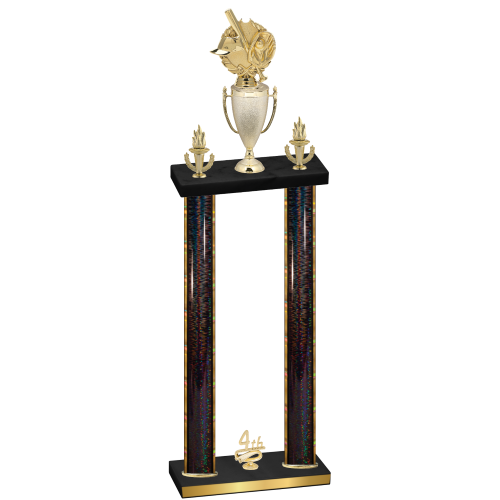 Double Black Glacier Fourth Place Baseball Trophy
