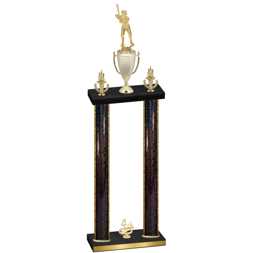 Double Black Glacier Fourth Place Baseball Trophy