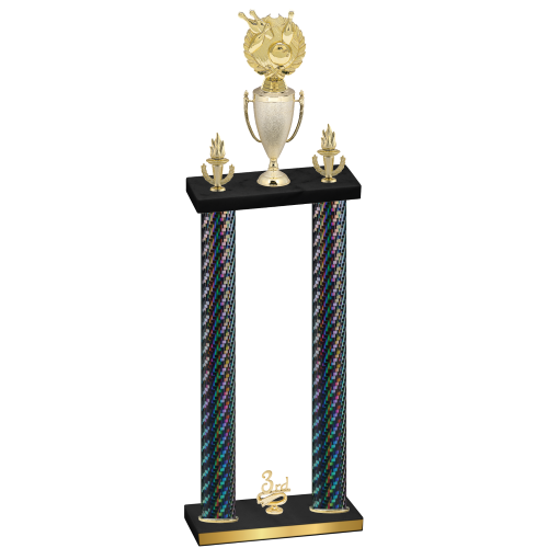 Double Black Carbon Fiber Third Place Bowling Trophy