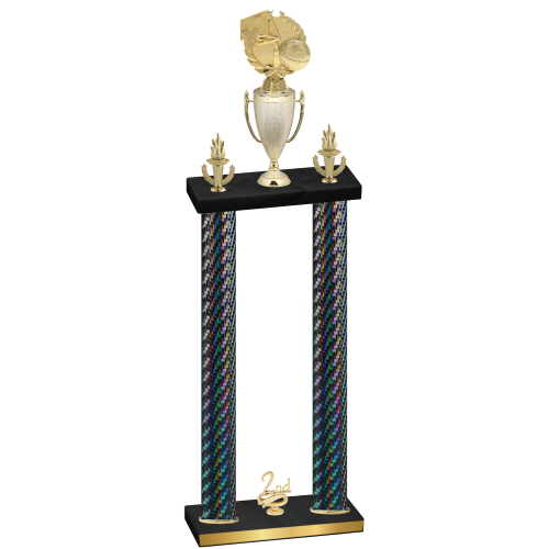 Double Black Carbon Fiber Second Place Basketball Trophy