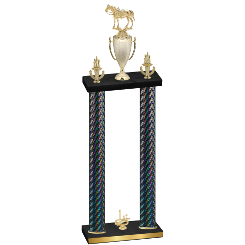 Double Black Carbon Fiber First Place Horses Trophy