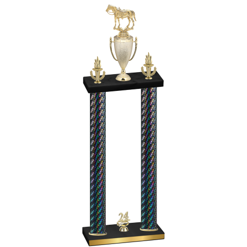 Double Black Carbon Fiber Year Horses Trophy