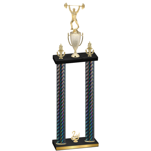 Double Black Carbon Fiber Second Place Weights Trophy