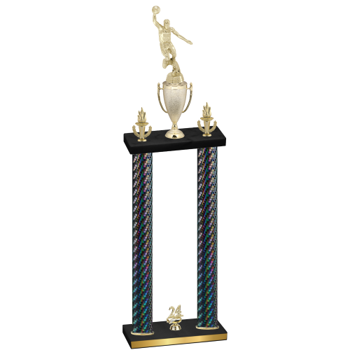 Double Black Carbon Fiber Year Basketball Trophy