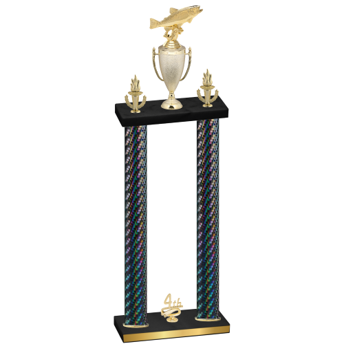 Double Black Carbon Fiber Fourth Place Fishing Trophy