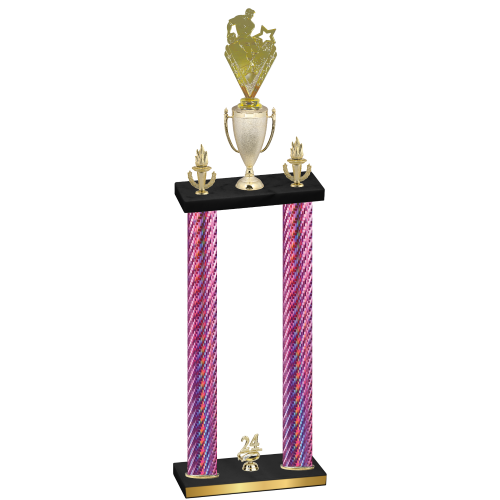 Double Pink Carbon Fiber Year Rugby Trophy