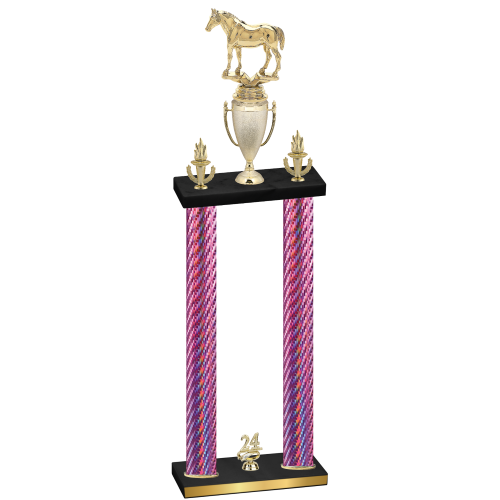 Double Pink Carbon Fiber Year Horses Trophy