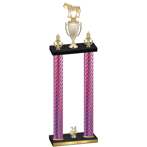Double Pink Carbon Fiber Year Horses Trophy