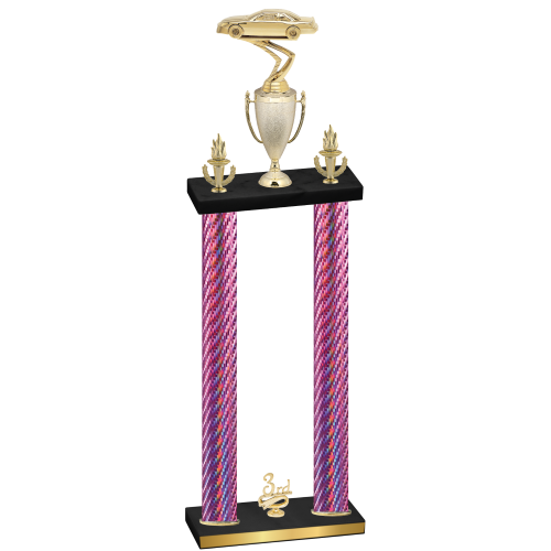 Double Pink Carbon Fiber Third Place Cars Trophy