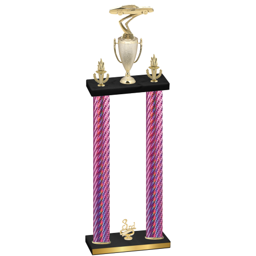 Double Pink Carbon Fiber Third Place Cars Trophy