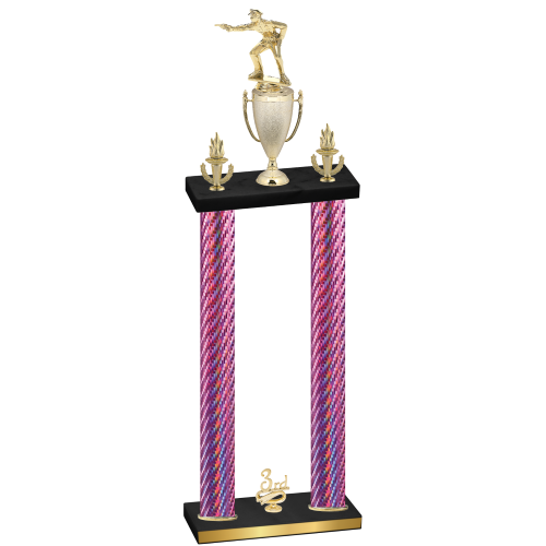 Double Pink Carbon Fiber Third Place Shooter Trophy