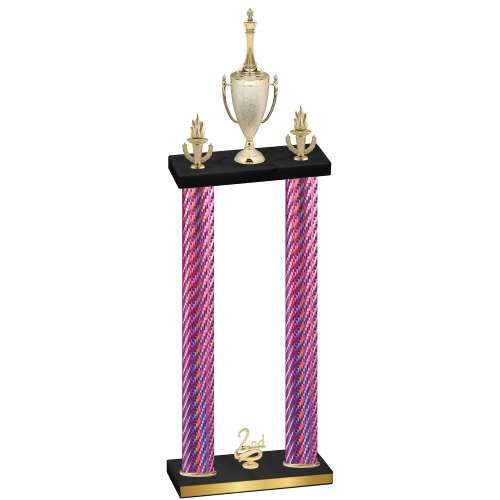 Double Pink Carbon Fiber Second Place Chess Trophy