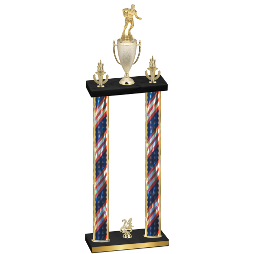 Double Flag USA Year Rugby Trophy