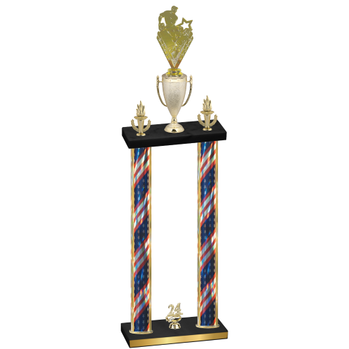 Double Flag USA Year Rugby Trophy