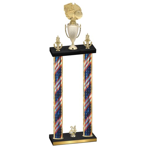 Double Flag USA Year Basketball Trophy