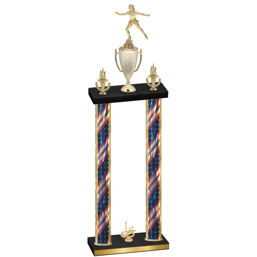 Double Flag USA First Place Skater Trophy