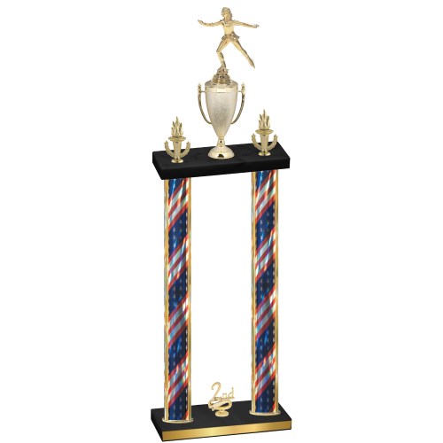 Double Flag USA Second Place Skater Trophy