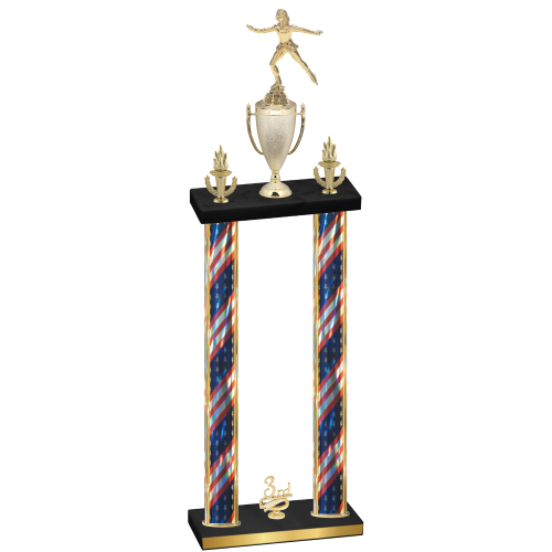 Double Flag USA Third Place Skater Trophy