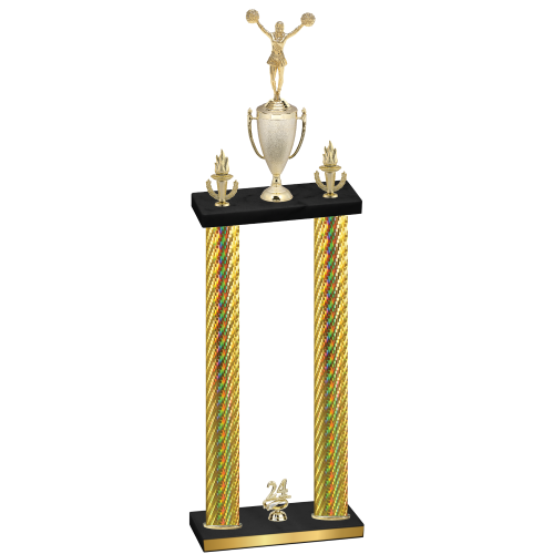 Double Gold Carbon Fiber Year Cheerleading Trophy