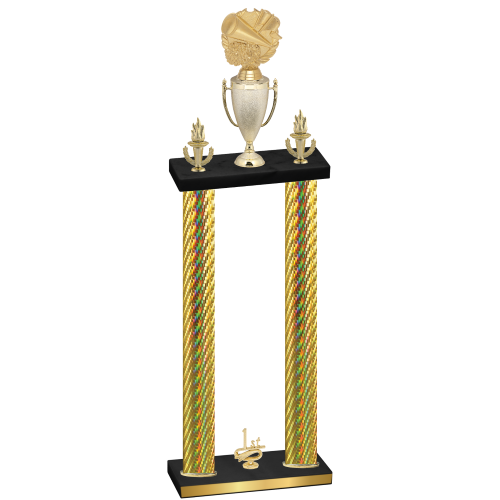 Double Gold Carbon Fiber First Place Cheerleading Trophy