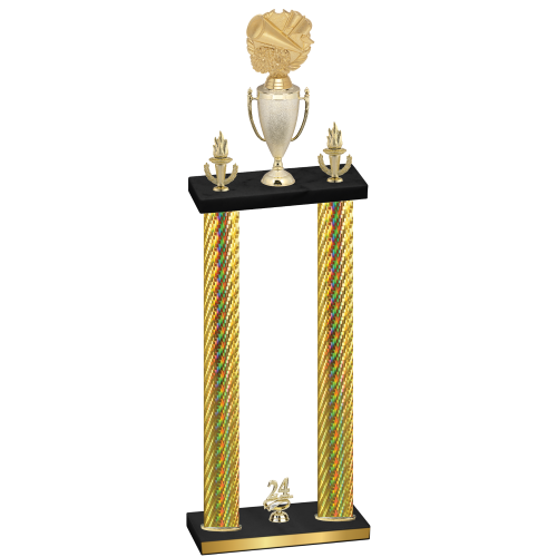 Double Gold Carbon Fiber Year Cheerleading Trophy