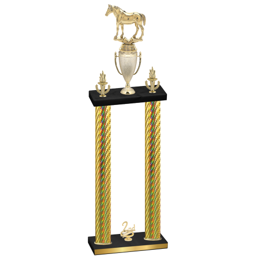 Double Gold Carbon Fiber Second Place Horses Trophy
