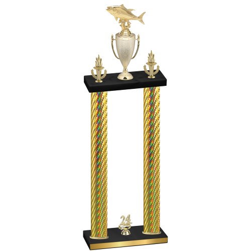 Double Gold Carbon Fiber Year Fishing Trophy