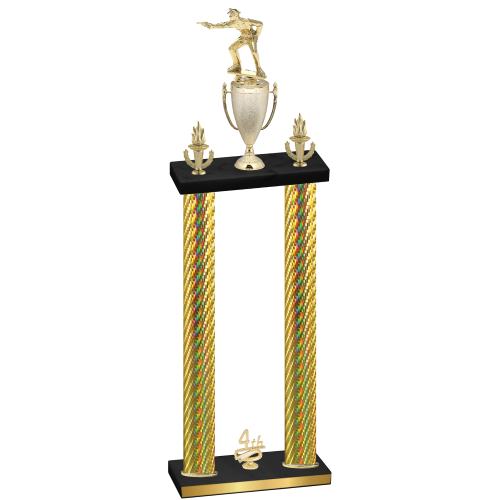 Double Gold Carbon Fiber Fourth Place Shooter Trophy