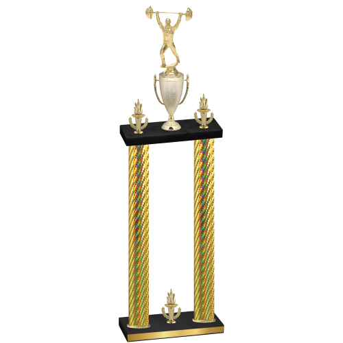 Double Gold Carbon Fiber Victory Weights Trophy