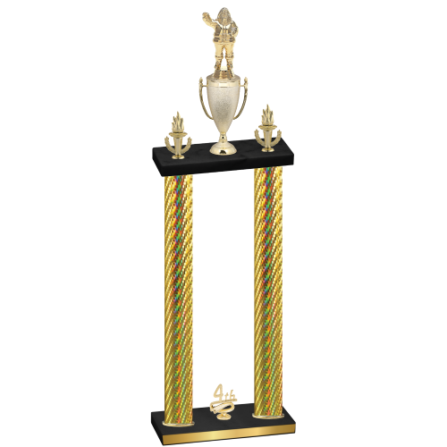 Double Gold Carbon Fiber Fourth Place Holiday Trophy