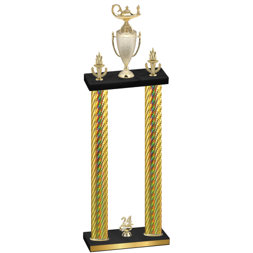Double Gold Carbon Fiber Year Academics Trophy